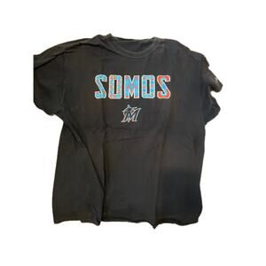 Miami Marlins SOMOS Black T-Shirt Mens L